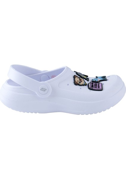 111519-Wht Foamies Pup Celebration Kadın Beyaz Spor Terlik