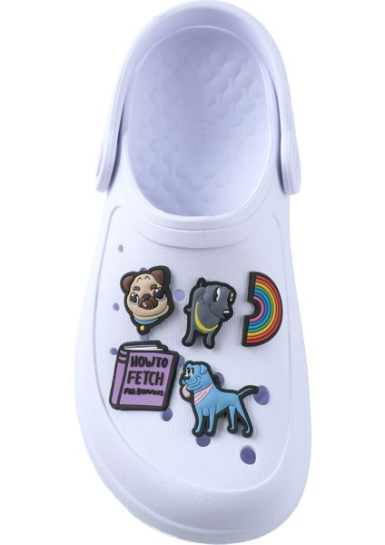 111519-Wht Foamies Pup Celebration Kadın Beyaz Spor Terlik modelleri