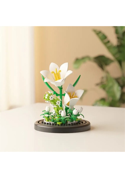 Moc Ebedi Buket Mikro Yapı Taşları Çiçek Modeli Dıy Ana Desk Bitki Dekorasyonu Montajı Tuğla ı Rolor Toz Kapağı Olmadan (Yurt Dışından)