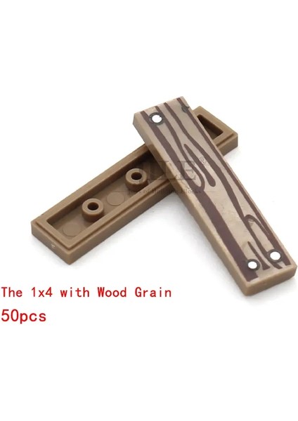 50PCS Moc Karo 1x4 1x3 Tablet Ahşap Taneli Tehlike Çizgileri Desen Dıy Yapı Taşları Tuğlalar 2431 63864 1x4 Kırmızı Sarı 50PCS ile Uyumlu (Yurt Dışından)
