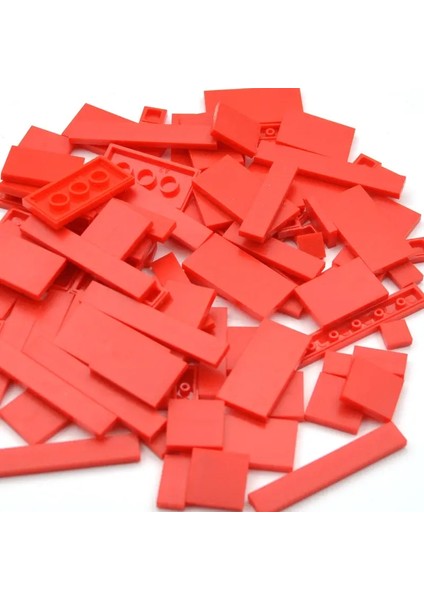 150PCS Dıy Model Pürüzsüz Ince Yapı Taşları Moc Çok li Oyuncak Parçaları Toplu Figürler Düz Karo Tuğlalar Eğitim ı Kırmızı (Yurt Dışından)