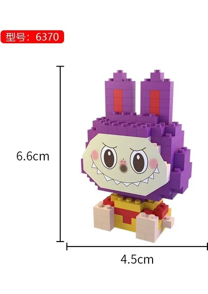 Pop Mart Legubu Orijinal Yapı Taşı Pop Mart Karikatür Karakter Labubu Figür Yapı Taşları JM6370/BOYUT Kutu Yok (Yurt Dışından)