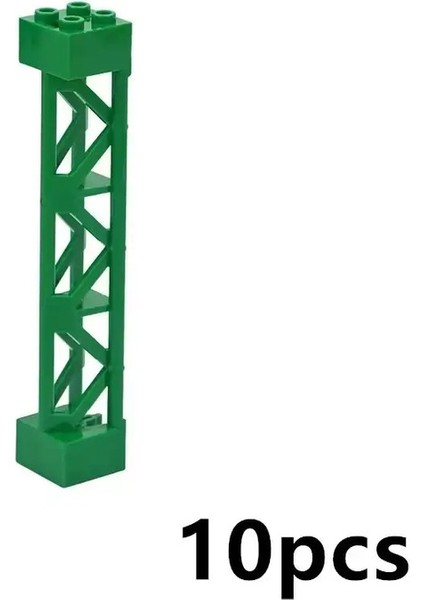 Yapı Taşları Bölüm 10PCS Moc Sütunlar Tuğlalar 2X2X10 Destek Taban Plakası Köprüsü Sütun Kirdir Braket Sütun ı Uyumlu 95347 95347-DARK Yeşil (Yurt Dışından)