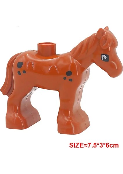 Büyük Aksesuarlar Yapı Taşları Akvaryum Dolphin Shark Seahorse Prairie Aslan Leopar Ayı Elephant Serisi Dıy Tupoes ı Kahverengi Pony (Yurt Dışından)