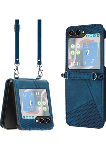 Samsung Galaxy Z Flip6 5g Pu Deri Sert Pc Crossbody Telefon Kapağı (Yurt Dışından)