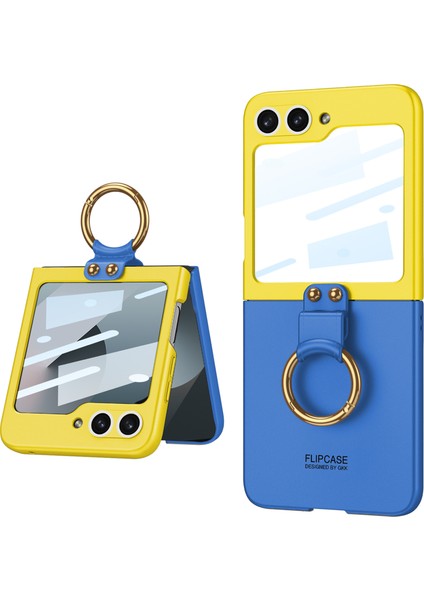 Samsung Galaxy Z Flip6 5g Manyetik Menteşe Koruması Pu+Pc Kickstand Telefon Kapağı (Yurt Dışından)