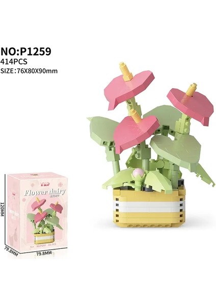 Romantik Çiçek Yapı Taşları Sonsuz Bonsai Ağacı Bahçeleri Mikro Tuğlalar Diy Saksı Bitkileri Model Yaratıcı Kids Kitleri Oyuncak Alt P1269 (Yurt Dışından)