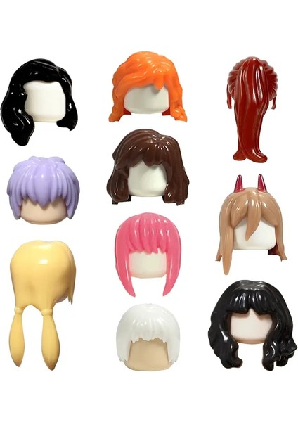 Kt Min Yapı Taşları ın Kıvırcık Saç Aksesuarları Moc Tuğlalar Setleri Figürler Saç ı Set E 10 Pcs (Yurt Dışından)