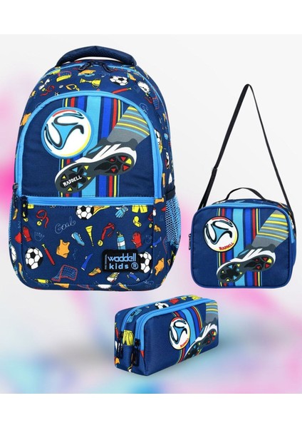 Lisanslı Futbol Desenli Erkek Okul Sırt Çantası & Beslenme Çantası Ve Kalemlik