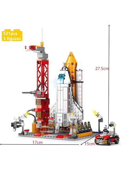 Moc Aerospeacees Manned Rocet Cant Laınt Merkezi Spacecrafts Havacılık Şehir Yapı Taşları Model Tuğla Kitleri Fikirler Setleri Kutu Yok 521PCS (Yurt Dışından)