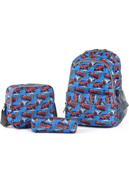 Araba Desenli Erkek Çocuk 3lü Ilkokul Çantası