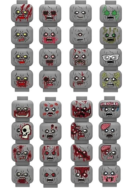 Sıcak 56PCS/LOT Mini Figür Yaratıcı Kafa Yüzler Gülmek Ağlamak Sevimli Yüz Ifadesi Tuğlalar Yapı Taşları Model N1018-25 (8p) (Yurt Dışından)