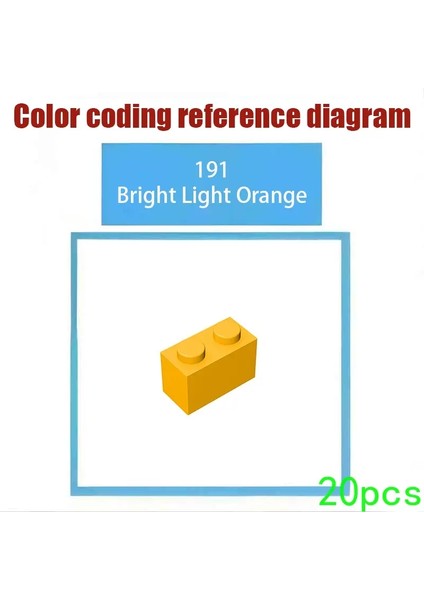 Moc 20PCS 32192 Aks Bina Taşları Kit Pim Konnektörü Açılı 135 Degress Tuğla Parçacık Eğitim ı si 191-LIGHT Turuncu (Yurt Dışından)