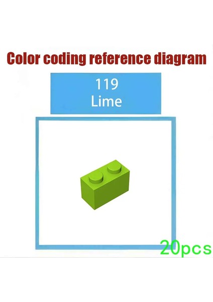Moc 20PCS 32192 Aks Bina Taşları Kit Pim Konnektörü Açılı 135 Degress Tuğla Parçacık Eğitim ı si 119-LIME (Yurt Dışından)
