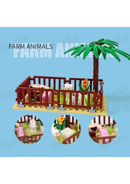 Şehir Çiftlik Hayvanları Yapı Taşları Doğa Hayvanları Balık Otter Moc Moc Sualtı Balık Dolphin Ahtapot Seti Diy ı Çiftlik Hayvanları (Yurt Dışından)