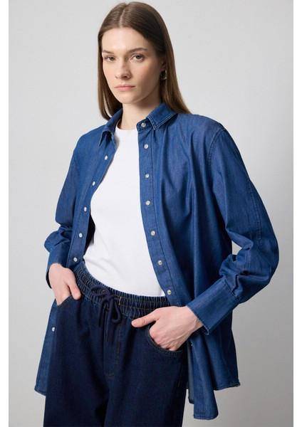 Denim Efektli Gömlek