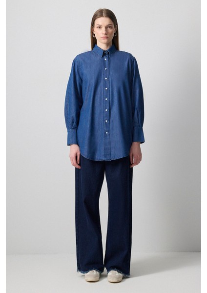 Denim Efektli Gömlek