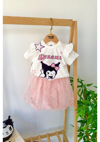 Krm Tül Etekli Çantalı Kız Çocuk 3 lü takım - Beyaz fiyatları