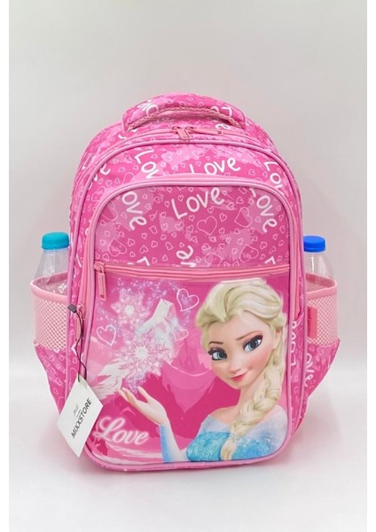 Love Desenli Pembe Renk Sırt Ortopedili Beslenmelikli Ilk Okul Sırt Çantası modelleri