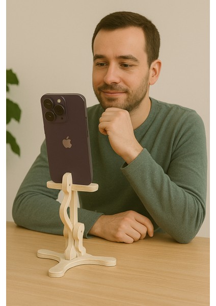 Ahşap Telefon Tutucu Stand