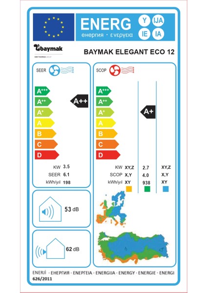Elegant Eco 12000 Btu Inverter Duvar Tipi Klima