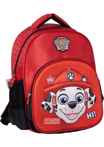 Wiggle Paw Patrol Kabartmalı Figür Anaokulu/Kreş Boy 2 Bölmeli Cepli Çocuk Okul Sırt Çantası Kırmız