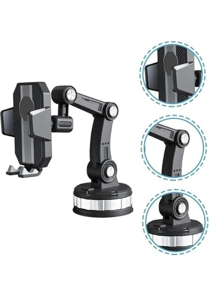 Ultra Güçlü Büyük Vantuzlu 360 Derece Dönebilen Yatay ve Dikey Kullanımlı Araç Içi Telefon Tutucu fırsatları