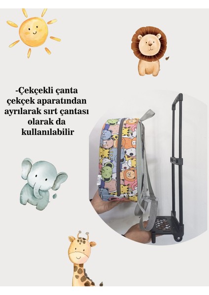 Kişiye Özel Isimli Çekçekli Çanta Anaokulu/Kreş Çantası Pembe Tavşan 2-6 Yaş modelleri