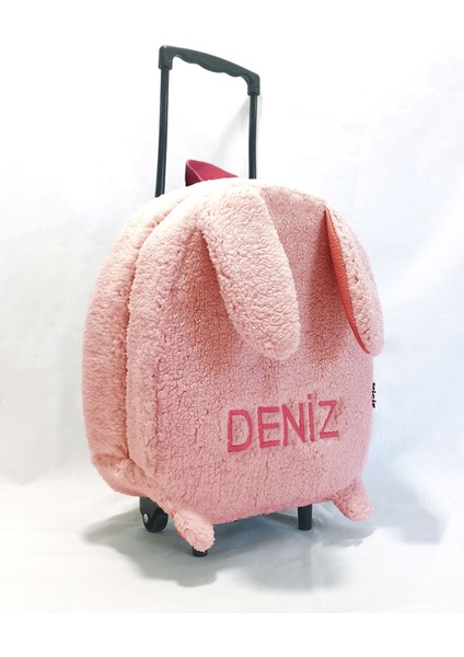 Kişiye Özel Isimli Çekçekli Çanta Anaokulu/Kreş Çantası Pembe Tavşan 2-6 Yaş fırsatları