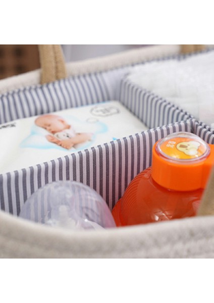 Bebek Bezi Caddy Organizatör Pamuk Halat Taşınabilir Kreş Depolama Sepeti, 38X25X17CM-KAHVERENGI (Yurt Dışından) modelleri