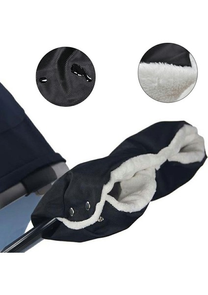 Bebek Isıtıcı Pram Arabası Kış Muff Su Geçirmez El Eldiveni-Siyah (Yurt Dışından)