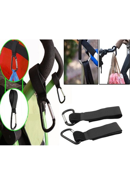 Pram Bebek Arabası Için 2 Pcs Firma + Alüminyum Alaşımlı Bebek Arabası Kancası (Yurt Dışından)