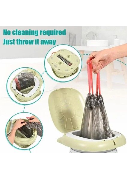 RJ101 Açık Hava Aktiviteleri Için Katlanabilir Abs+Pp+Pu Mat Bebek Tuvalet Seyahat Lazımlık Koltuğu-Yeşil (Yurt Dışından) modelleri