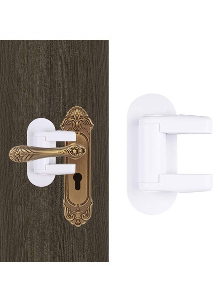 2 Adet Kapı Kolu Emniyet Kilidi Çocuk Güvenliği Kapı Kolu Kilidi Yapıştırıcı ile (Yurt Dışından)