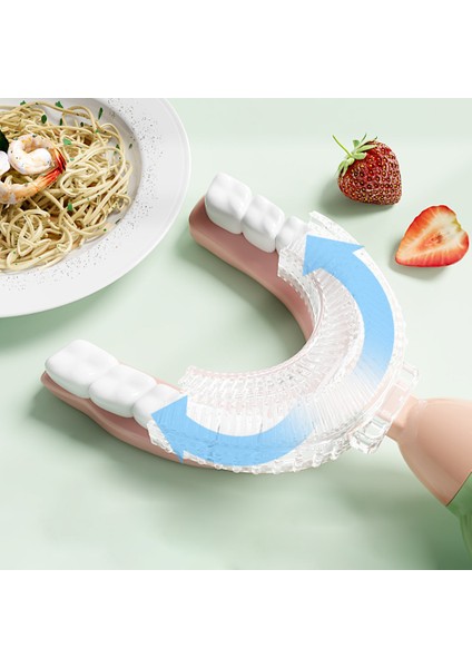 Çocuk Yumuşak Silikon Fırça Başlığı Çocuklar Için U Şekilli Manuel Diş Fırçası St (Bpa Içermez, Fda Sertifikalı Değil)-Yeşil/s (Yurt Dışından) modelleri