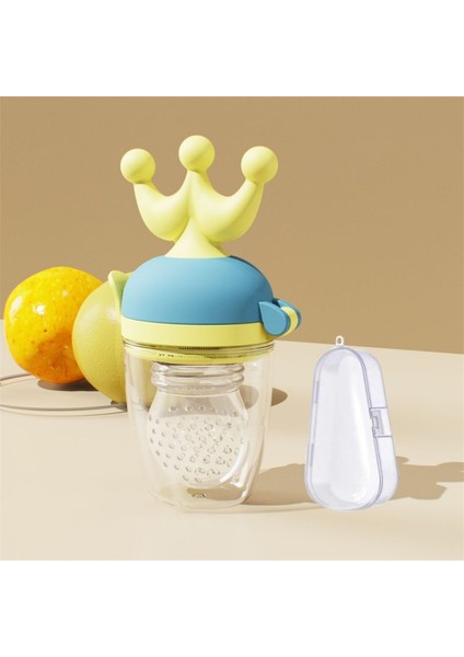 Silikon Bebek Emziği Bebek Meyve Besleyici Bebek Diş Çıkarma Oyuncak Diş Kaşıyıcı (Bpa Içermez, Fda Sertifikası Yok)-Mavi/m (Yurt Dışından)