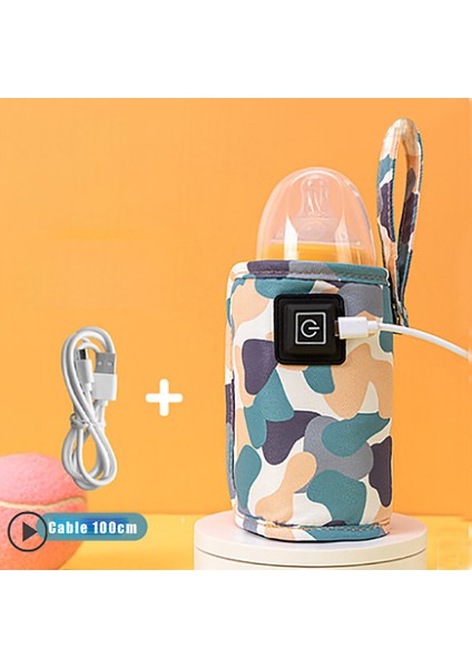 USB Biberon Elektrikli Isıtıcı Yalıtım Kapağı Isıtma Çantası Taşınabilir Yalıtım Çantası Kahve Isıtıcı, Dış Mekan Için Sıcak Süt Isıtıcı Kese-Camo Beyaz (Yurt Dışından)