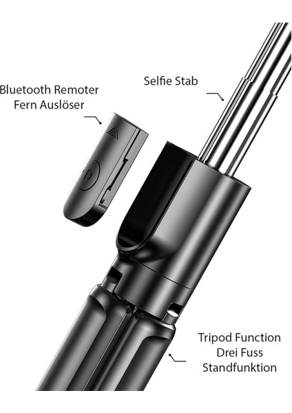 Üstün Kalite Selfie Kumandalı Bluetooth Selfie Çubuğu Tripod Ayaklı indirimleri