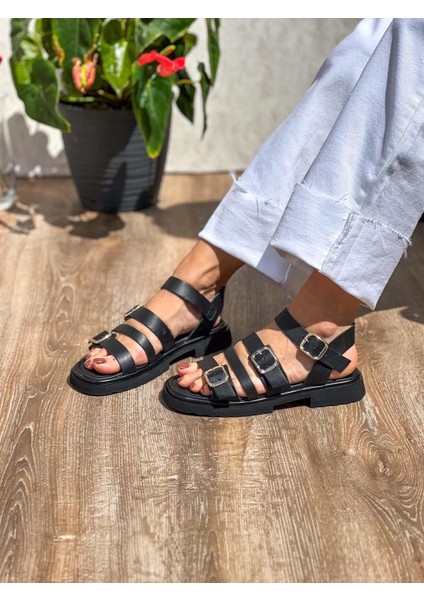 Aurea Hakiki Deri Kadın Sandalet