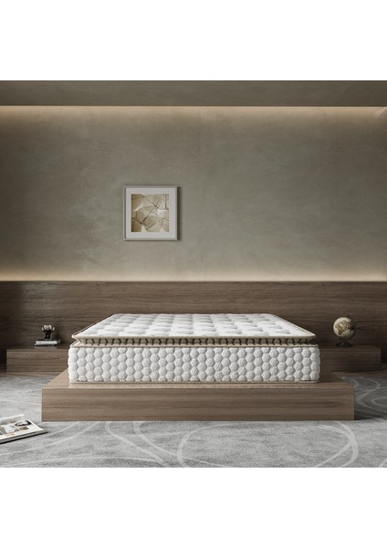 Cortado Çift Kişilik Pedli Paket Yaylı Yatak 30 cm