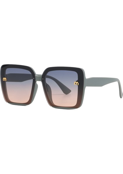 Kadınlar Için Büyük Çerçeve Siyah Anti-Ultraviyole Güneşlik Güneş Kremi Güneş Gözlüğü (Yurt Dışından)