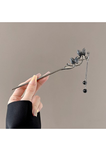 Yeni Çin Antik Tarzı Çiçek Saç Tokası Modern Gelişmiş Saç Tokası Duygusu Kadın Baş Plakası Saç Saç Tokası Hanfu Adım Ahşap Saç Tokası Şapkalar (Yurt Dışından)