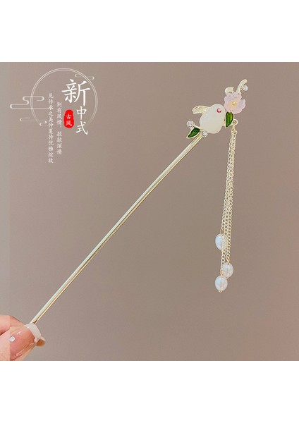 Yeni Çin Antik Tarzı Çiçek Saç Tokası Modern Gelişmiş Saç Tokası Duygusu Kadın Baş Plakası Saç Saç Tokası Hanfu Adım Ahşap Saç Tokası Şapkalar (Yurt Dışından)