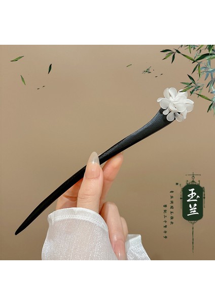 Yeni Çin Antik Tarzı Çiçek Saç Tokası Modern Gelişmiş Saç Tokası Duygusu Kadın Baş Plakası Saç Saç Tokası Hanfu Adım Ahşap Saç Tokası Şapkalar (Yurt Dışından)