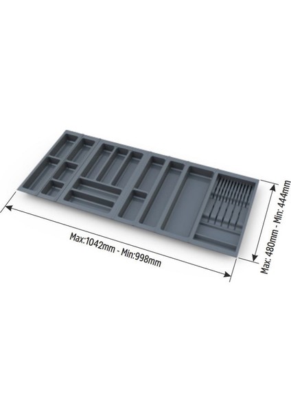 Çekmece içi kaşıklık ve Bıçaklık 104x48 En ve Boydan 4,5 cm kesilebilir