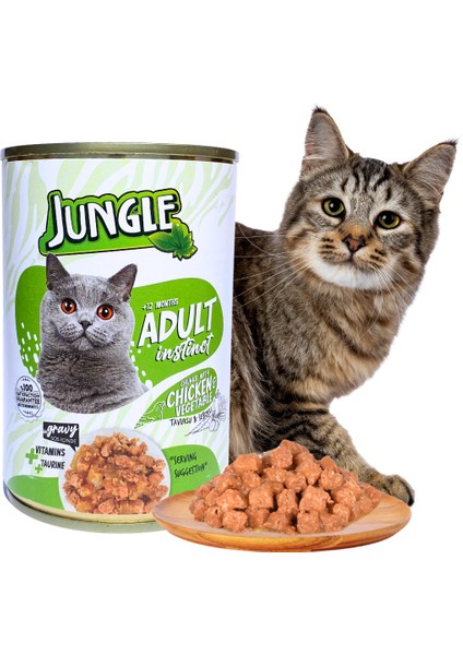 Yetişkin Kedi Konserve Maması Tavuklu-Sebzeli 400 Gr.