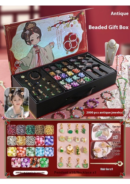 El Yapımı Boncuklu Diy Tasarım Takı Hediye Seti Çocuklar Için Kızlar Oyuncaklar Saç Aksesuarları Kolye Hediye (Yurt Dışından)