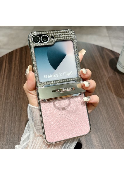 Samsung Galaxy Z Flip6 5g Balık Pulu Doku Halka Tutucu Pc Taklidi Telefon Kapağı (Yurt Dışından)