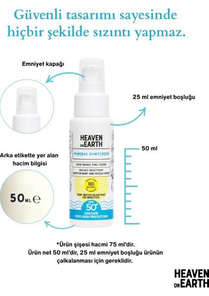 50ml Vegan SPF 50+ Güneş Kremi %100 Doğal ve Organik Içerikli Mineral Korumalı Suya Dayanıklı