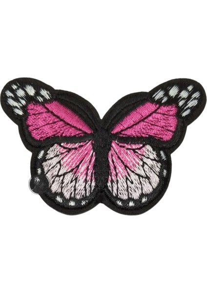 Aplike Ütü Ile Yapışan Kelebek Pembe Arma 7x5 cm